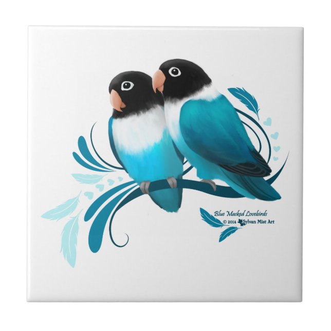 Blue Masked Lovebirds Tile (Front)