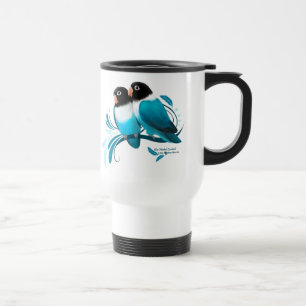 Blue Masked Lovebirds Travel Mug