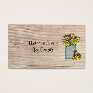 Blue Mason Jar Violas Hang Tag