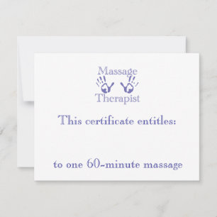 Blue Massage Hands Gift Certificate