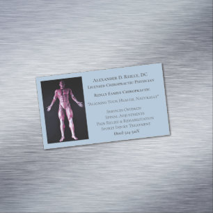 Blue Massage Therapy Chiropractic Doctor Medical Magnetic Business Card