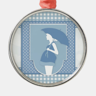 blue maternity metal tree decoration