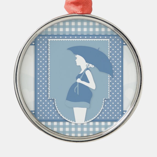 blue maternity metal tree decoration (Front)