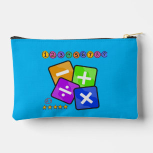 Blue Math themed Pencil and Toiletry Accessory Pouch