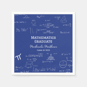 Blue Mathematics Graduate Class of Graduation Napkin