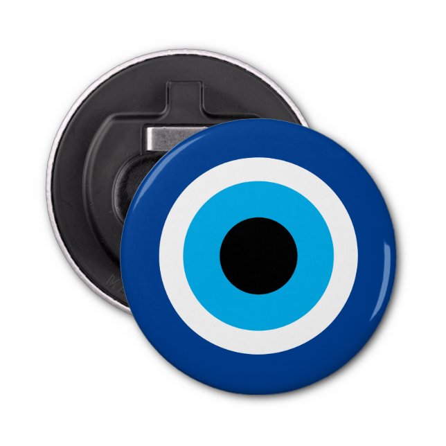 Blue Mati Evil Eye luck or protection symbol charm Bottle Opener (Front)