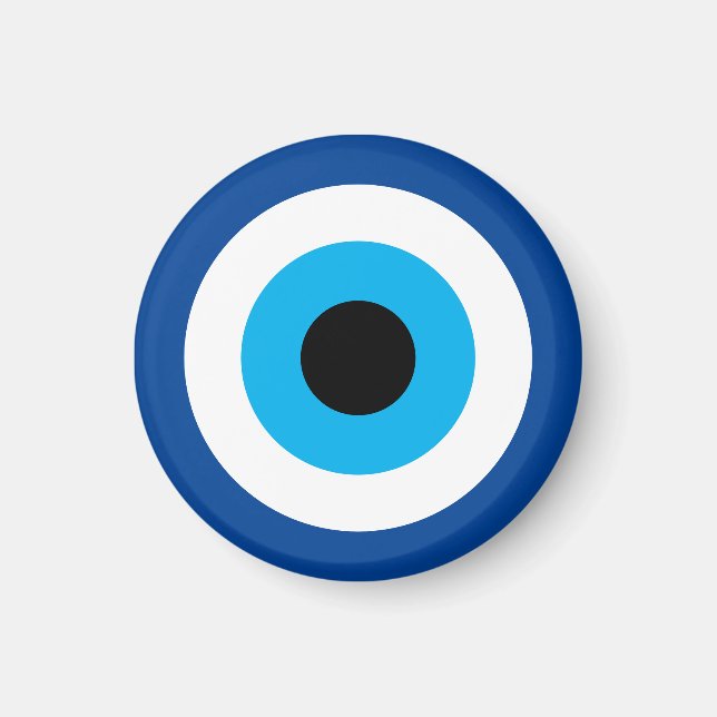 Blue Mati Evil Eye luck & protection symbol charm Magnet (Front)