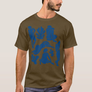 Blue Matisse Inspired Women Cutouts T-Shirt