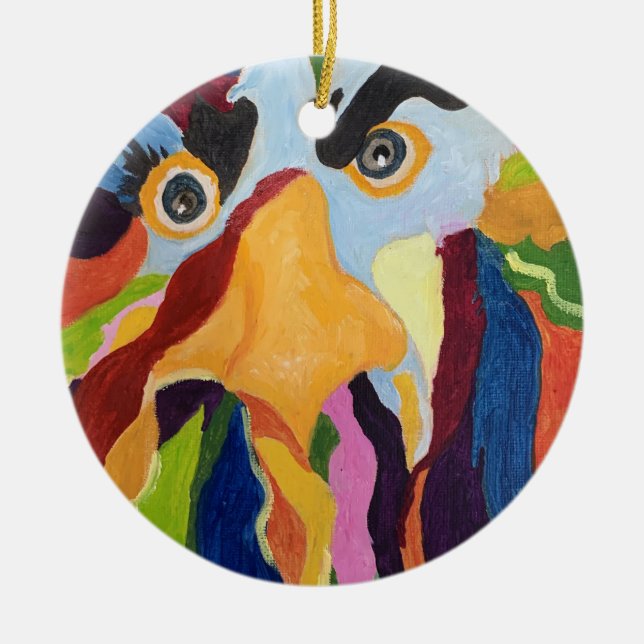 Blue Maurice,Angry Rooster Ornament  (Front)