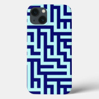 Blue Maze Art Pattern