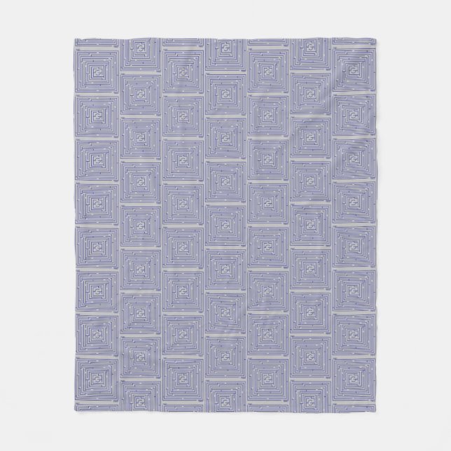 Blue Maze Fleece Blanket (Front)