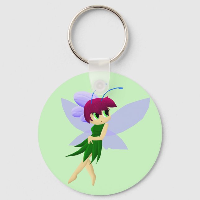 Blue Meadow Fairy Key Ring (Front)
