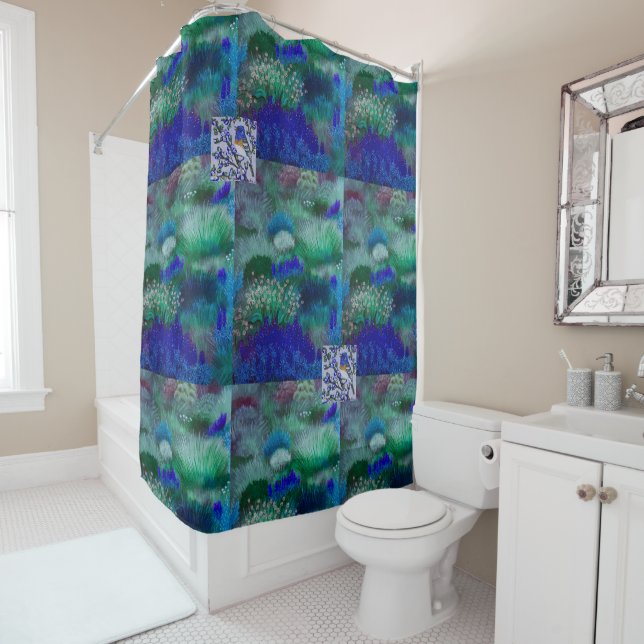 Blue Meadows Shower Curtain (In Situ)