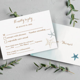 Blue Meal Choice Song Request Wedding Small RSVP Card