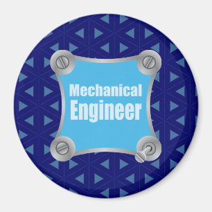 Blue Mechanical Engineer Magnet