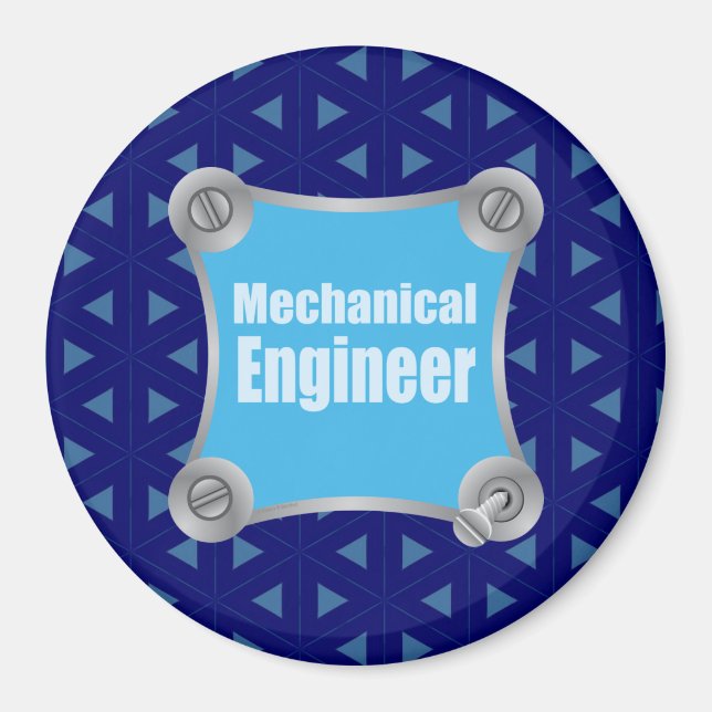 Blue Mechanical Engineer Magnet (Front)