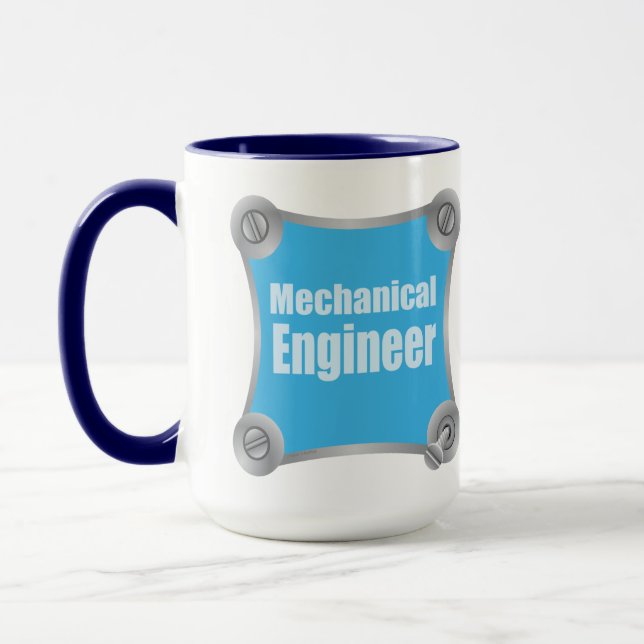 Blue Mechanical Engineer Mug (Left)