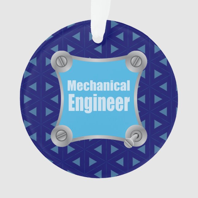 Blue Mechanical Engineer Ornament (Front)