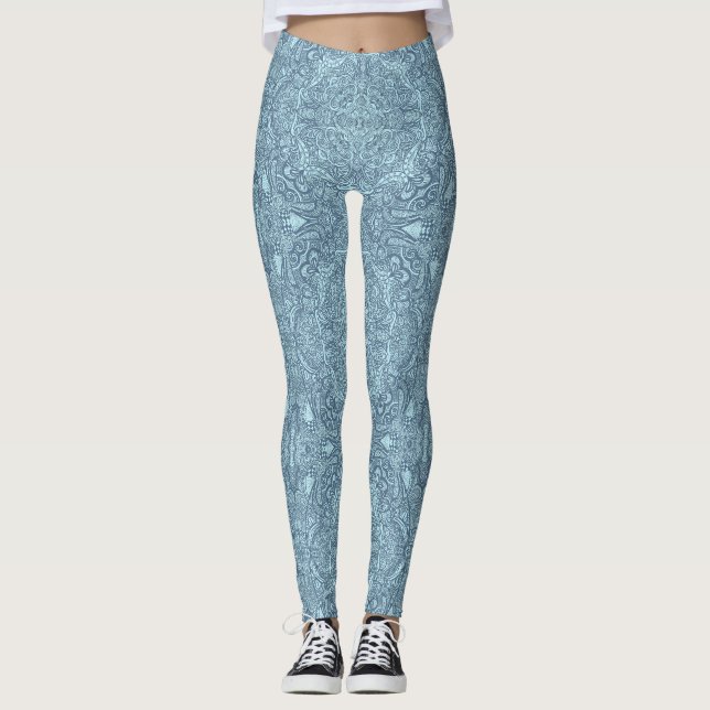 Blue Medallion Leggings (Front)