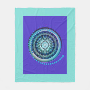 Blue Medallion Spiral Design Throw Blanket
