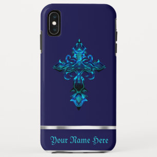 Blue Mediaeval Cross iPhone XS Max Case