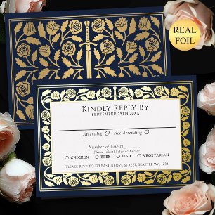 Blue Mediaeval Gold Sword Royal Wedding RSVP