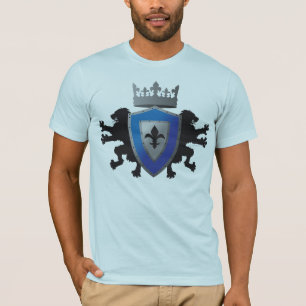 Blue Mediaeval Lion Heraldry Men's Amer. Apparel T T-Shirt