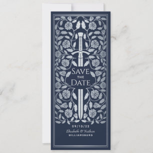 Blue Mediaeval Silver Sword Save the Date