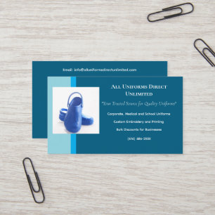 Blue Medical Clogs Uniform Business Card