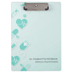 Blue Medical Doctor Elements Personalised Clipboard