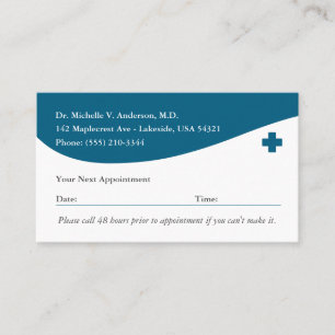 Blue Medical Doctor Professional Patient  Appointment Card