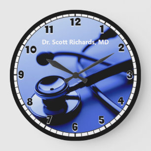 Blue Medical Doctor's Office Custom Large Clock