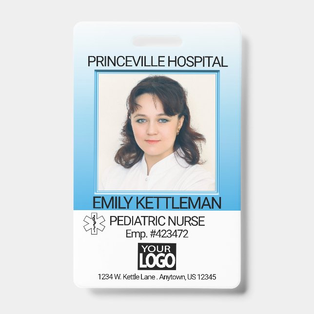 Blue - Medical Field Photo - Nurse ID Badge (Front)
