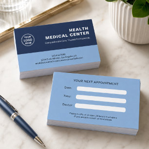 Blue Medical Healthcare Clinic Doctor Professional Appointment Card