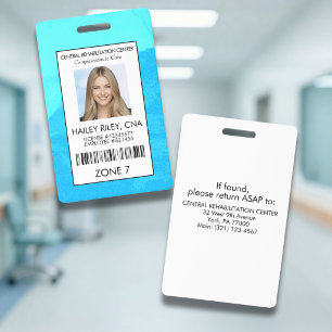 Blue Medical Healthcare Employee Photo Security ID Badge