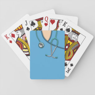 Blue Medical Scrubs Playing Cards