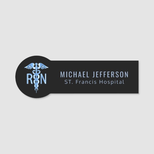 Blue Medical Symbol - Nurse Name Tag (Front)