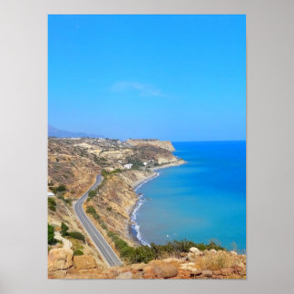 Blue Mediterranean Coast Poster