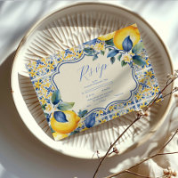 Blue Mediterranean Italian Tile & Lemon Wedding