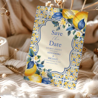 Blue Mediterranean Italian Tile & Lemon Wedding