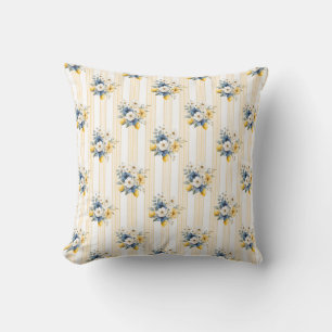Blue Mediterranean Lemon Pattern Cushion