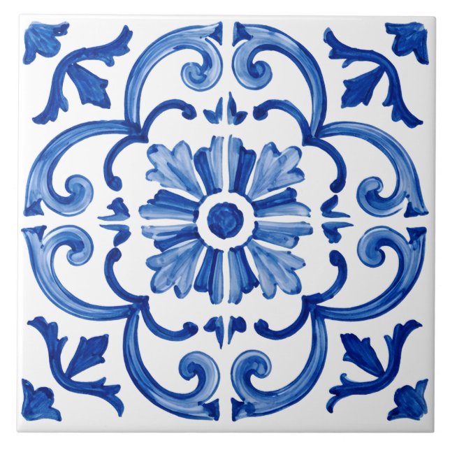 Blue Mediterranean tile (Front)