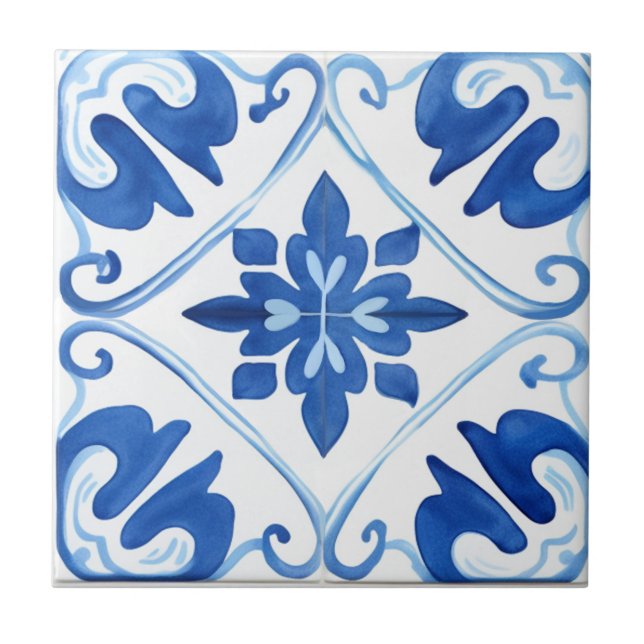 Blue Mediterranean  Tile (Front)