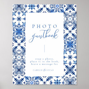 Blue Mediterranean Tile and Citrus guest book
