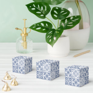 Blue Mediterranean Tile Wedding Favour Box