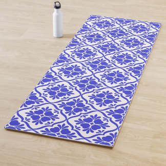 Blue Mediterranean tiles vintage Yoga Mat