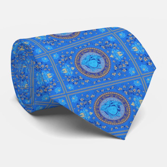 Blue Medusa Tie (Rolled)