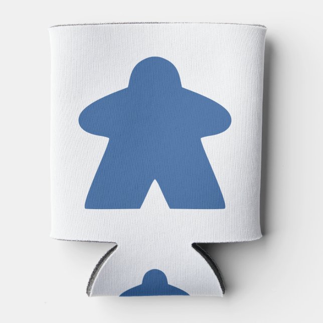 Blue Meeple Board Game Piece Can Cooler (Front)
