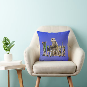 Blue Meerkats, Throw Cushion. Cushion