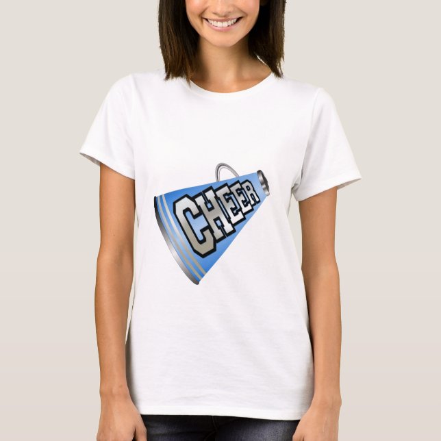 Blue Megaphone Cheerleader T-Shirt (Front)